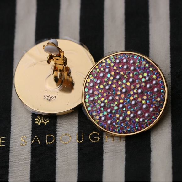 Lele Sadoughi Shimmer Clip-On Button Earrings - Picture 7 of 7
